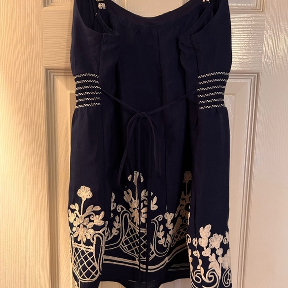 Heartsoul | navy babydoll blouse with cream embroidery & padded bra - Picture 5 of 6